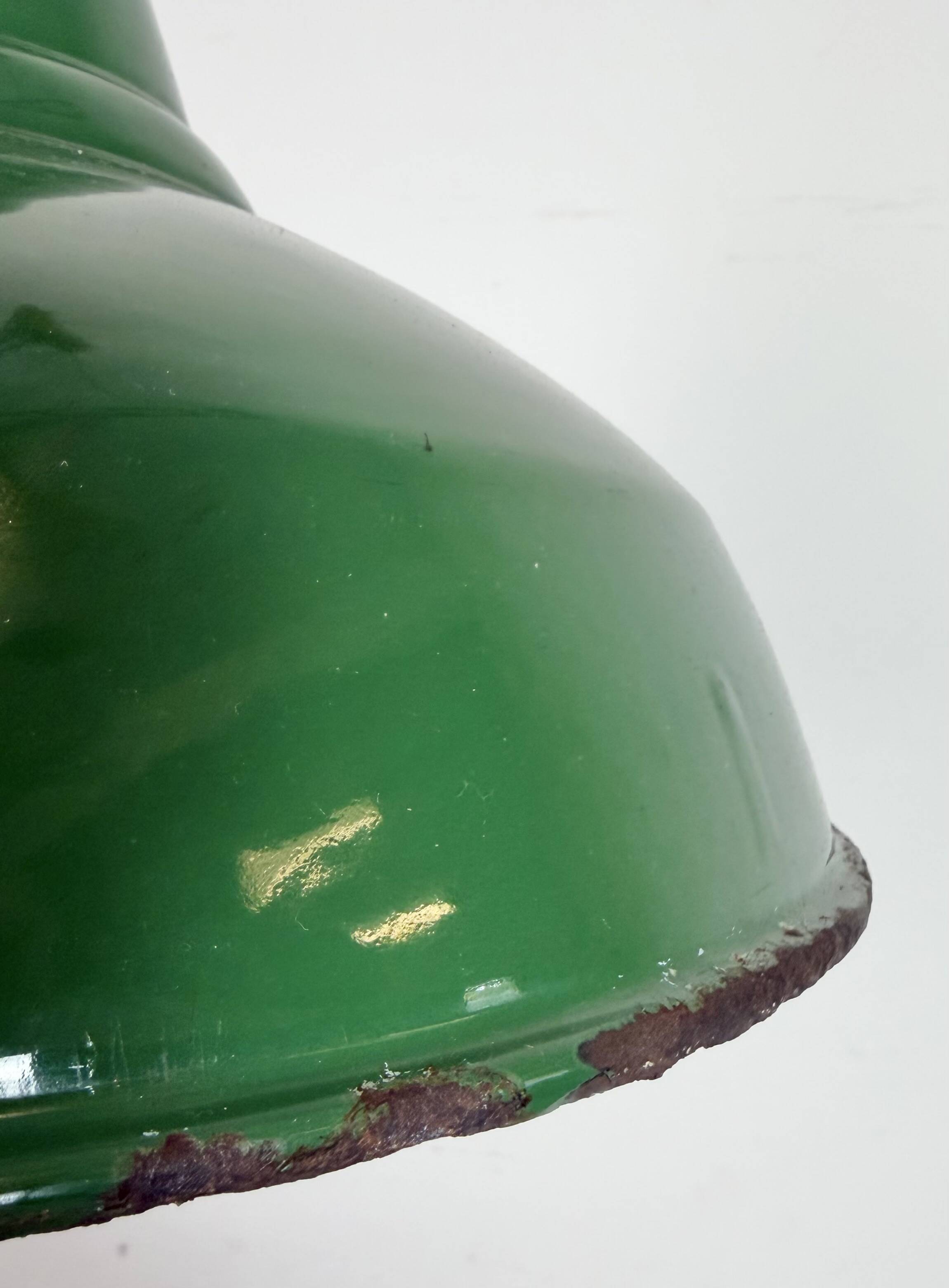 Industrial British Green Enamel Factory Pendant Lamp, 1960s