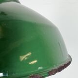 Industrial British Green Enamel Factory Pendant Lamp, 1960s