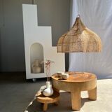 Quadripod coffee table in solid wood monoxyl natural color (dark)