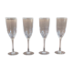4 champagne flutes arc France h 21 cm vintage