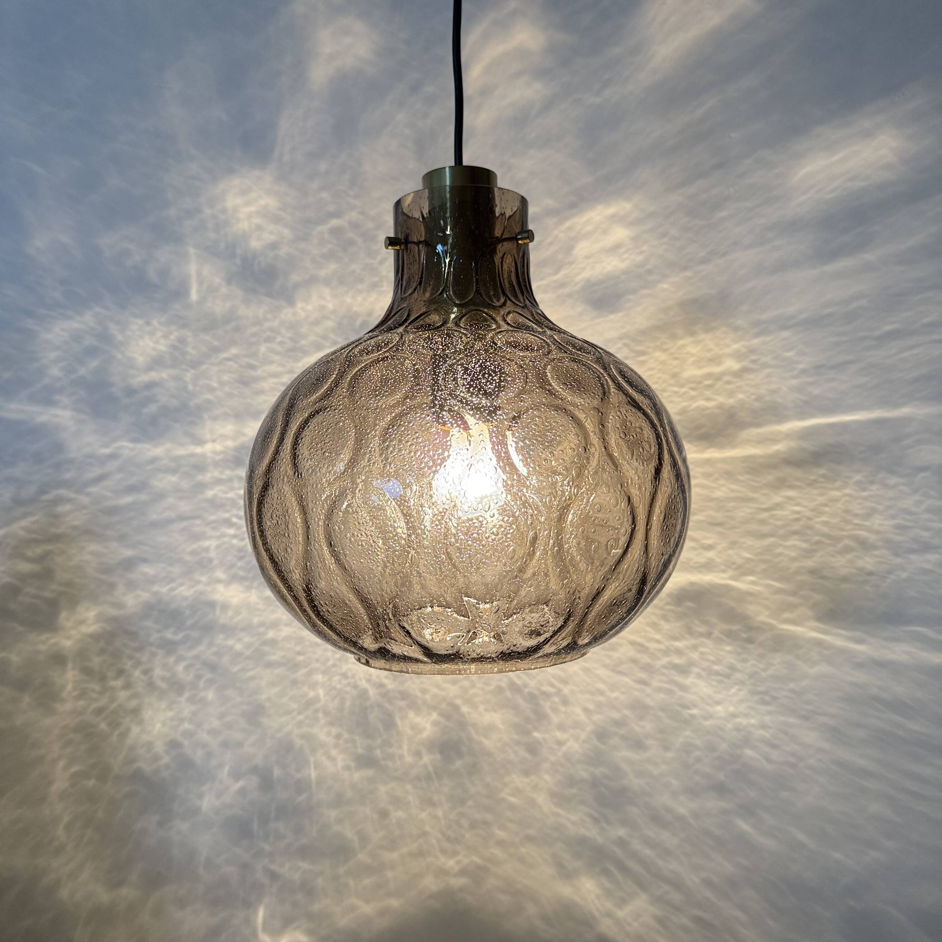 Limburg Glashütte glass hanging lamp , 1970s