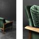 Vintage Mid-Century Modern Rosewood & Green Velour 3-Seater Sofa and Chair