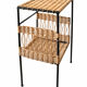 Metal and woven wicker side table – 1970s/80s