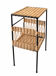 Metal and woven wicker side table – 1970s/80s