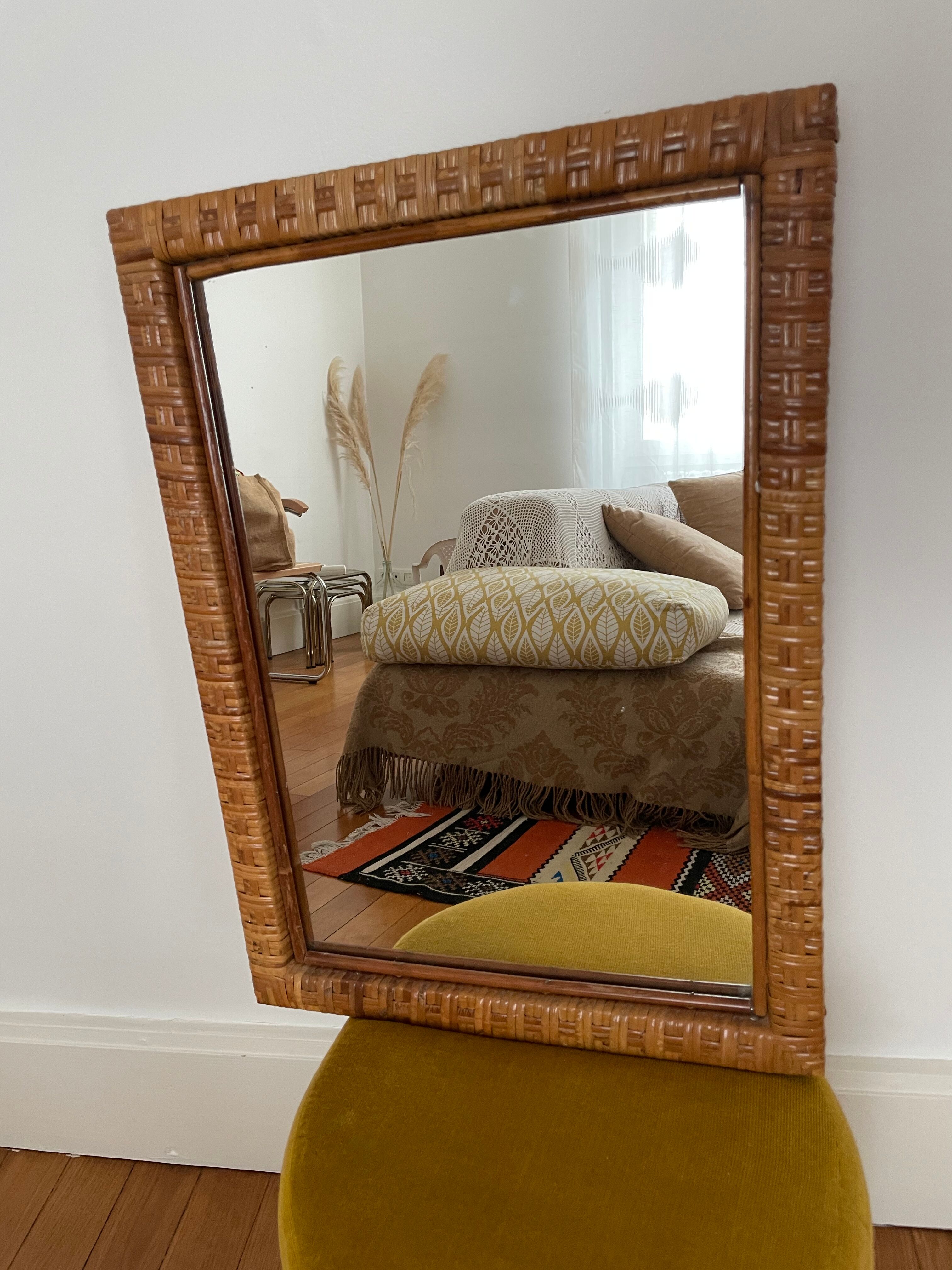 Rattan mirror year 70