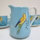 Limoges porcelain parakeet decor coffee service