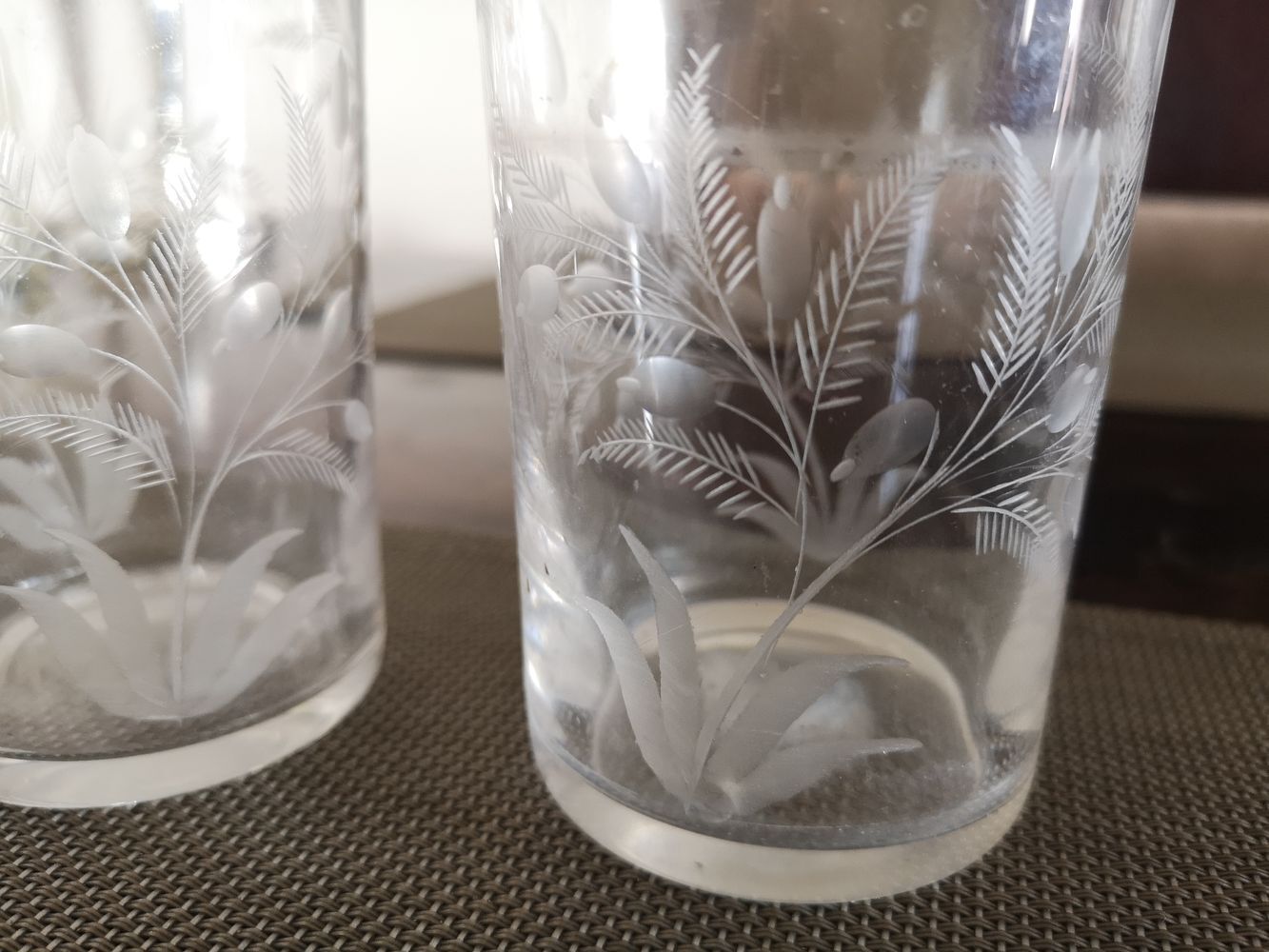 Duo of crystal perfume bottles late 19th early 20th century