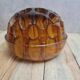 Art Deco Davidson "Cloud Glass" amber centrepiece bowl – vintage English flower holder