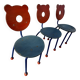 Lot de 3 chaises écoliers 1980's style Menphis
