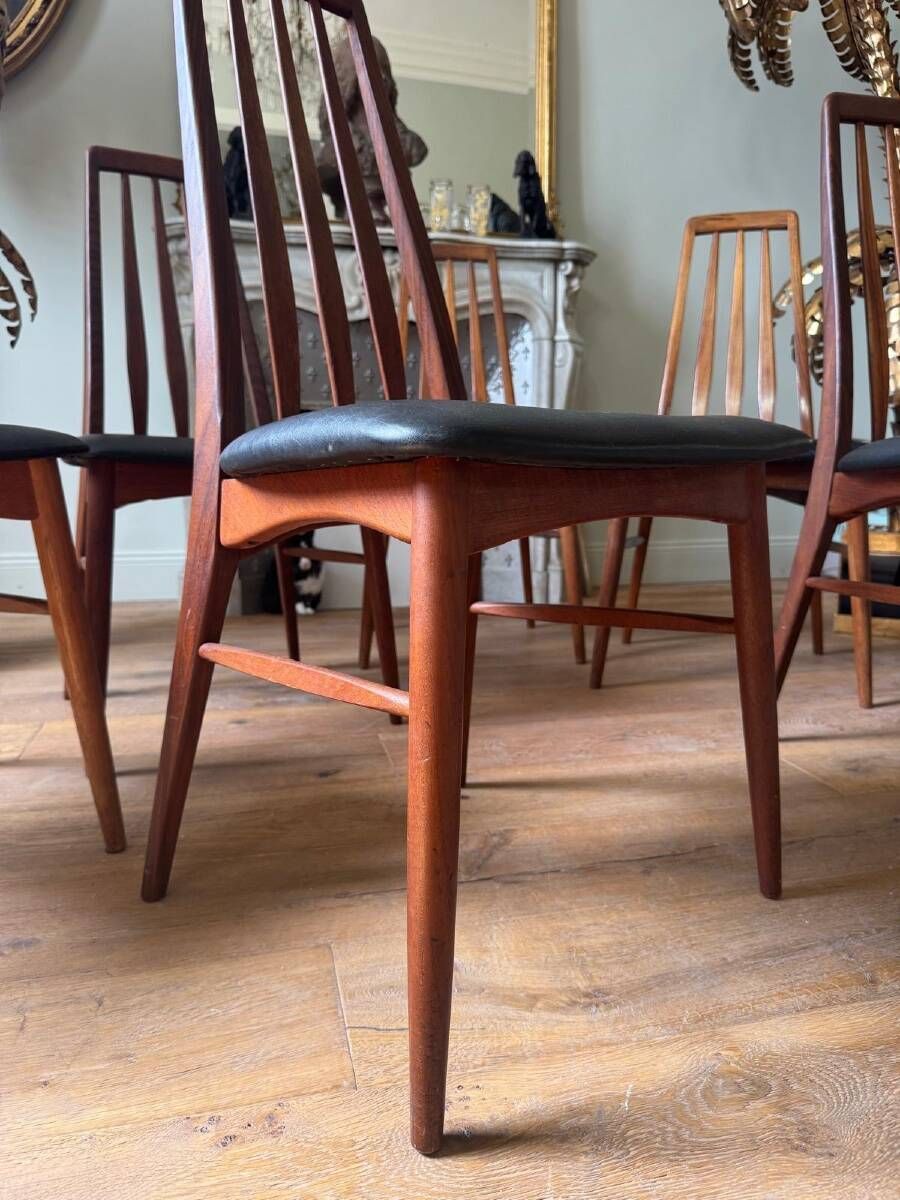 Suite de 6 chaises de salle à manger de Niels Koefoed « Eva » danois en palissandre