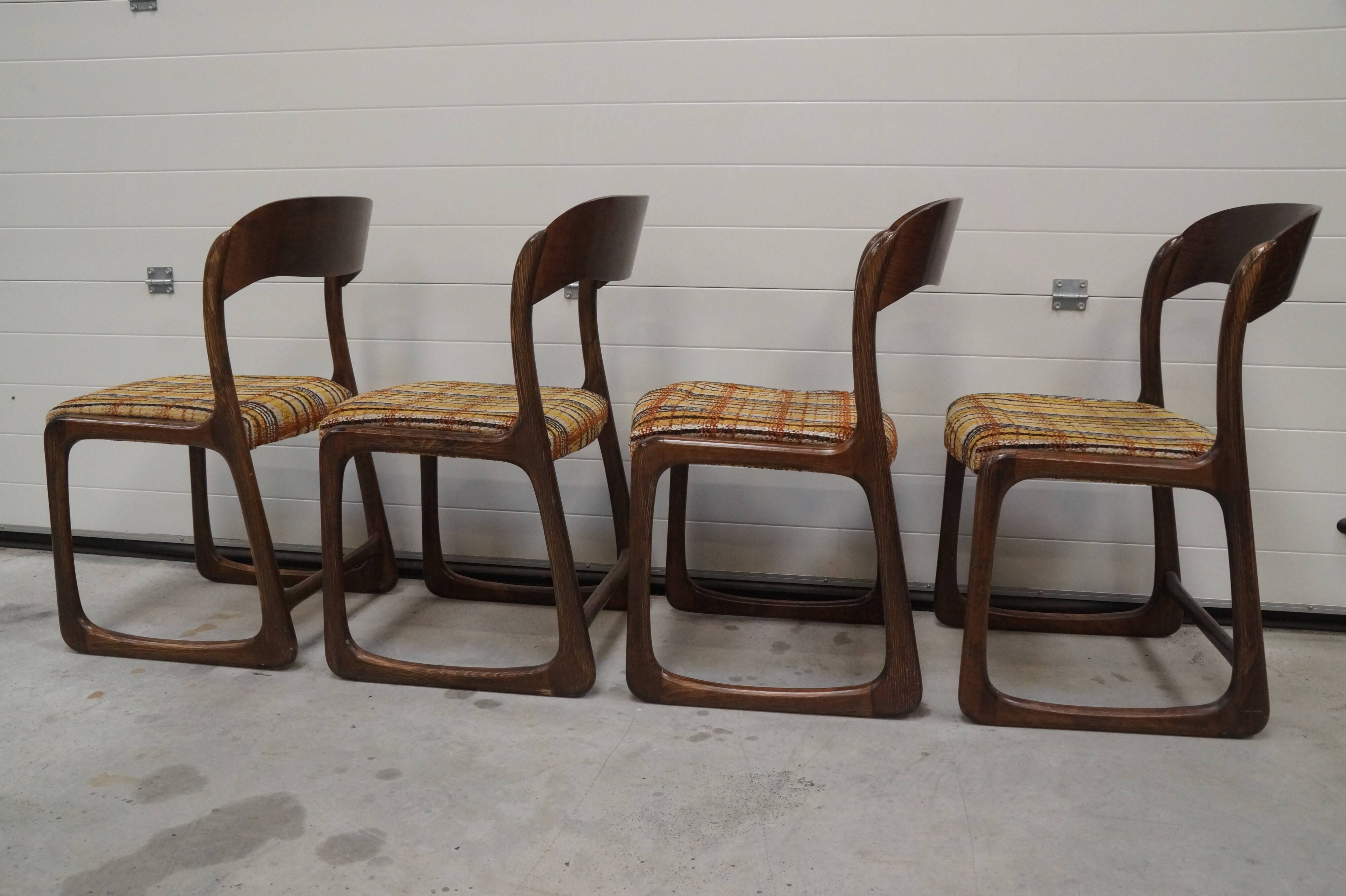 Set of 4 chairs baumann sled