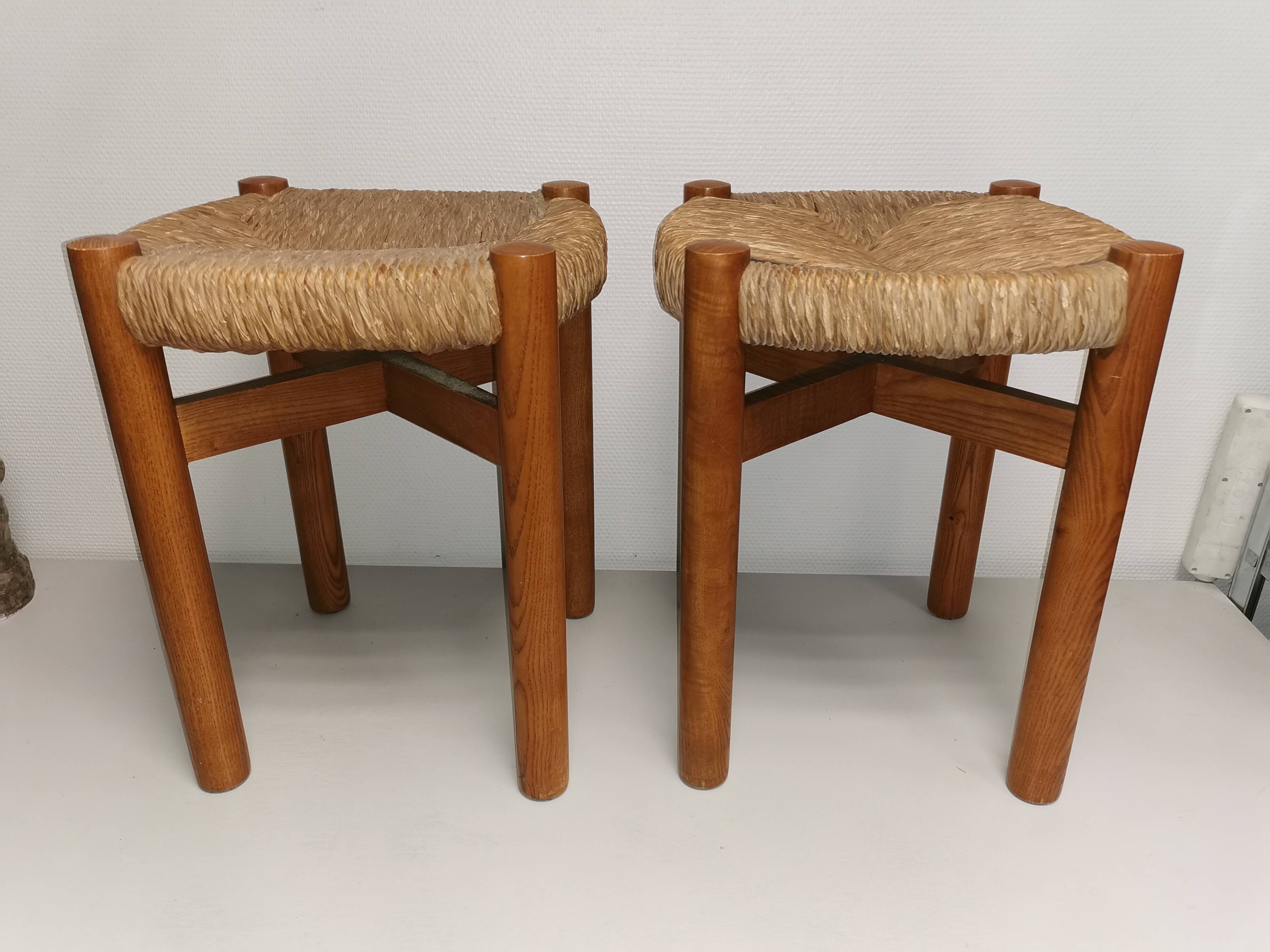 Pair of vintage stools called Méribel by Charlotte PERRIAND