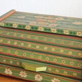Vintage hand-painted wooden bread box