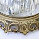 Plafonnier Globe Lampe Ancien En Verre Cerclage Doré 2 Ampoules A Vis