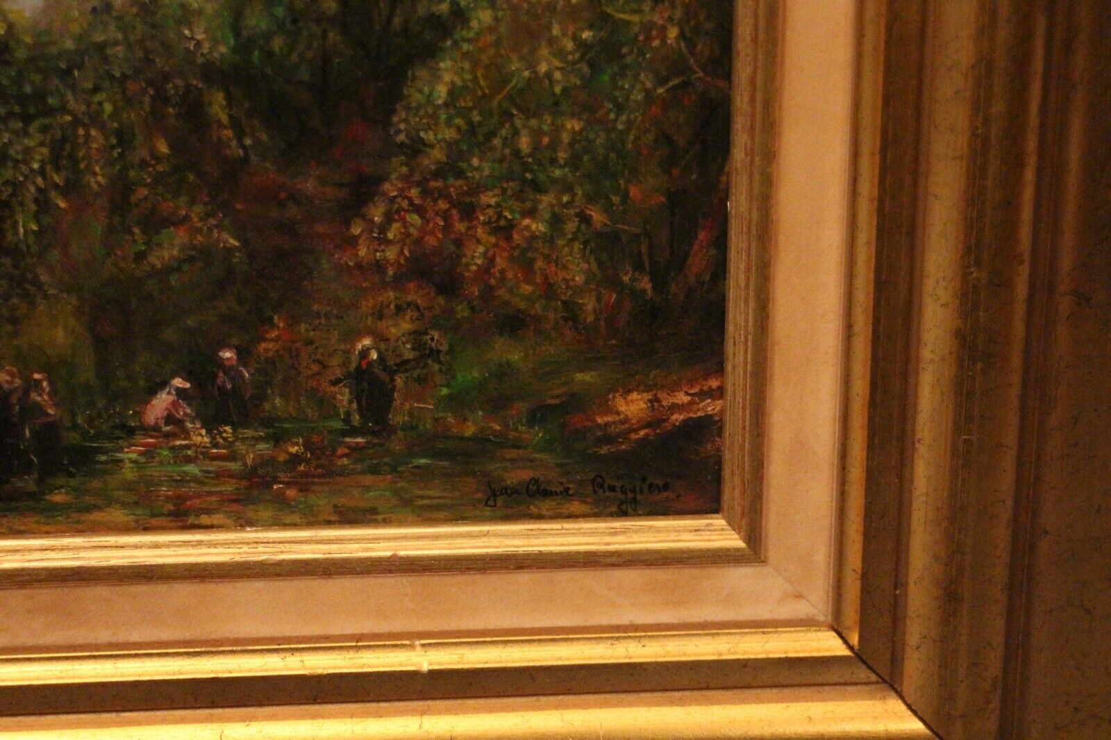 Oil painting on panel Ruggiero animated orientalist landscape Orientalism