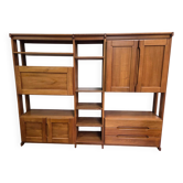 Regain 1970 modular bookcase in solid elm