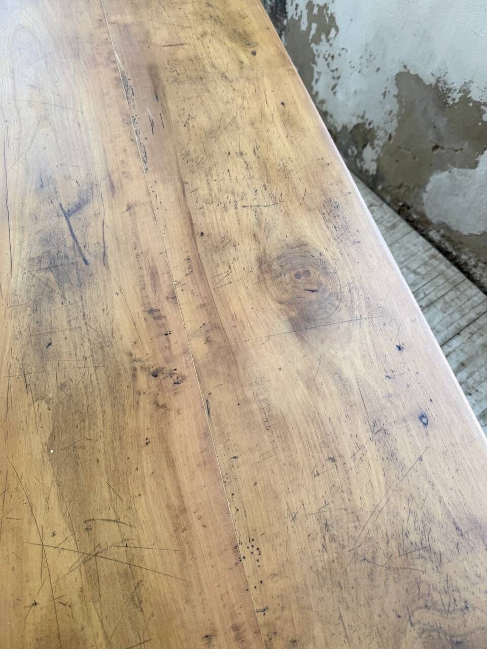 Cherry farmhouse table with spindle legs, 1950s