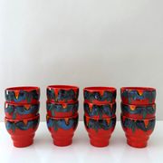 Punch bowl set with 12 cups, Wächtersbach Keramik Germany