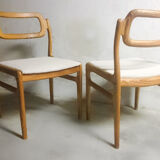 4 chairs by Johannes Andersen for Uldum Møbelfabrik, in pine, Scandinavian design, Denmark 1960's