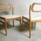 4 chairs by Johannes Andersen for Uldum Møbelfabrik, in pine, Scandinavian design, Denmark 1960's