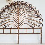 Antique peacock rattan headboard - 160cm