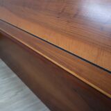 Italian 1970s Curved Walnut Bed Frame with Storage Headboard
