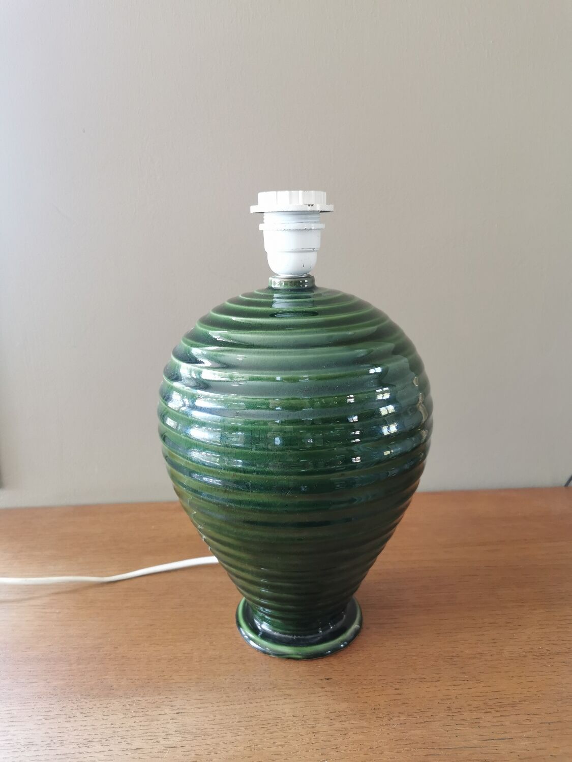 Vintage green ceramic lamp base