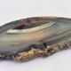 Vintage blue-grey agate slice tray and agate ashtray from the 1960s