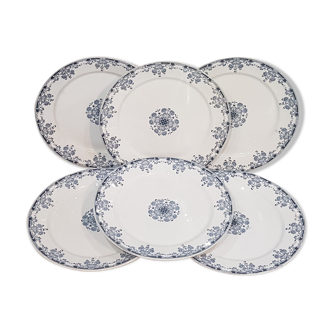 6 flat plates in sarreguemines model Mignon, Terre de Fer
