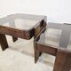 1970s Meblo Frattini Nesting Tables with Smoked Glass