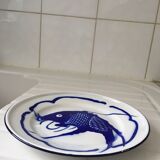 Chinese metal plate enamelled carp Koi