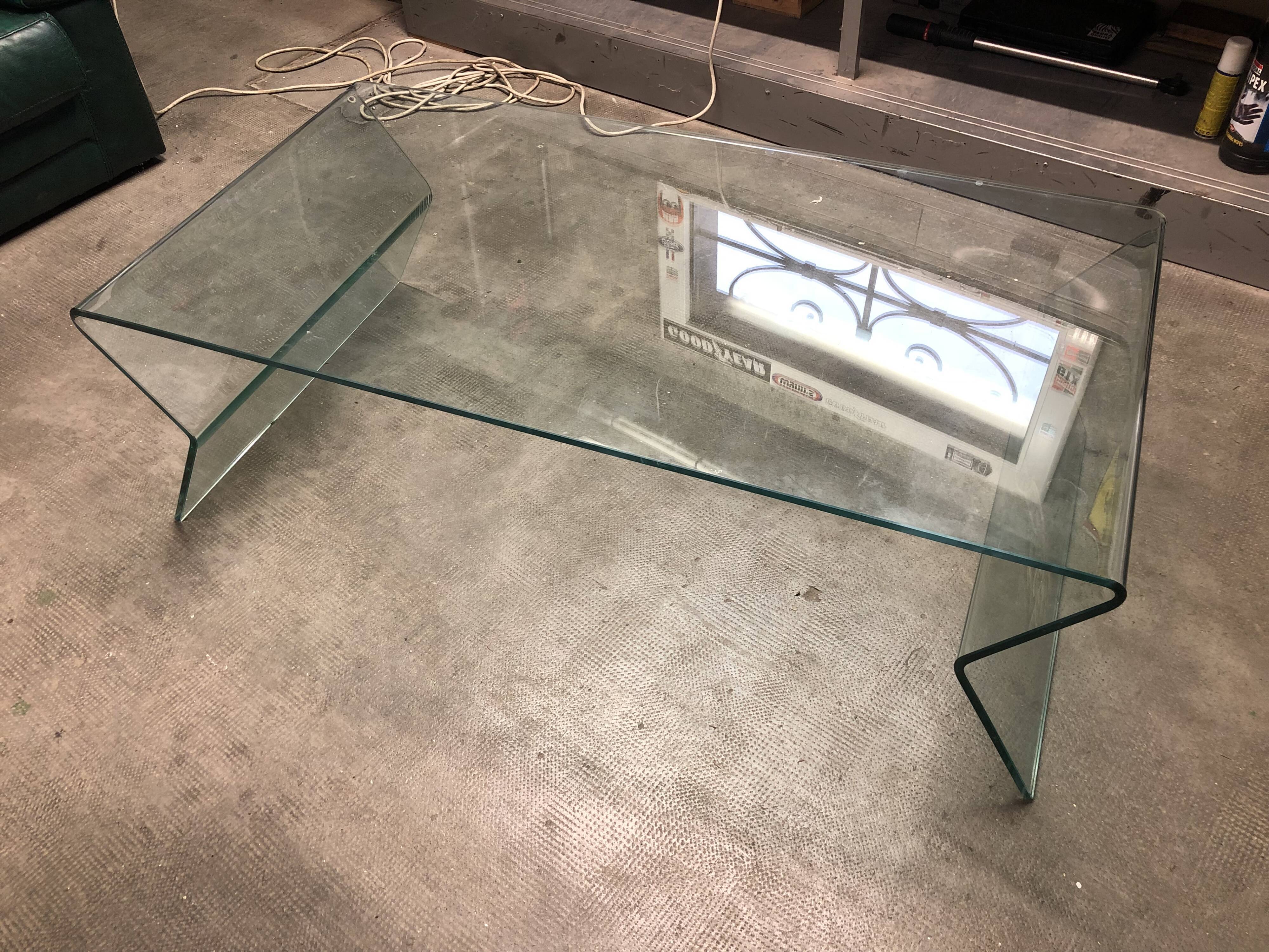 Glass coffee table