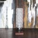Vintage table lamp, wooden lamp with glass globe, accent lamp.