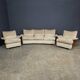 Vintage 20th century cream velvet "tulip" seating suite by km wilkins c1970