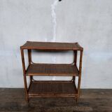 Vintage rattan bamboo wicker bookshelf