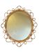 Oval rattan mirror from the 1950s France