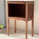 Table de chevet en bois et blanc vintage