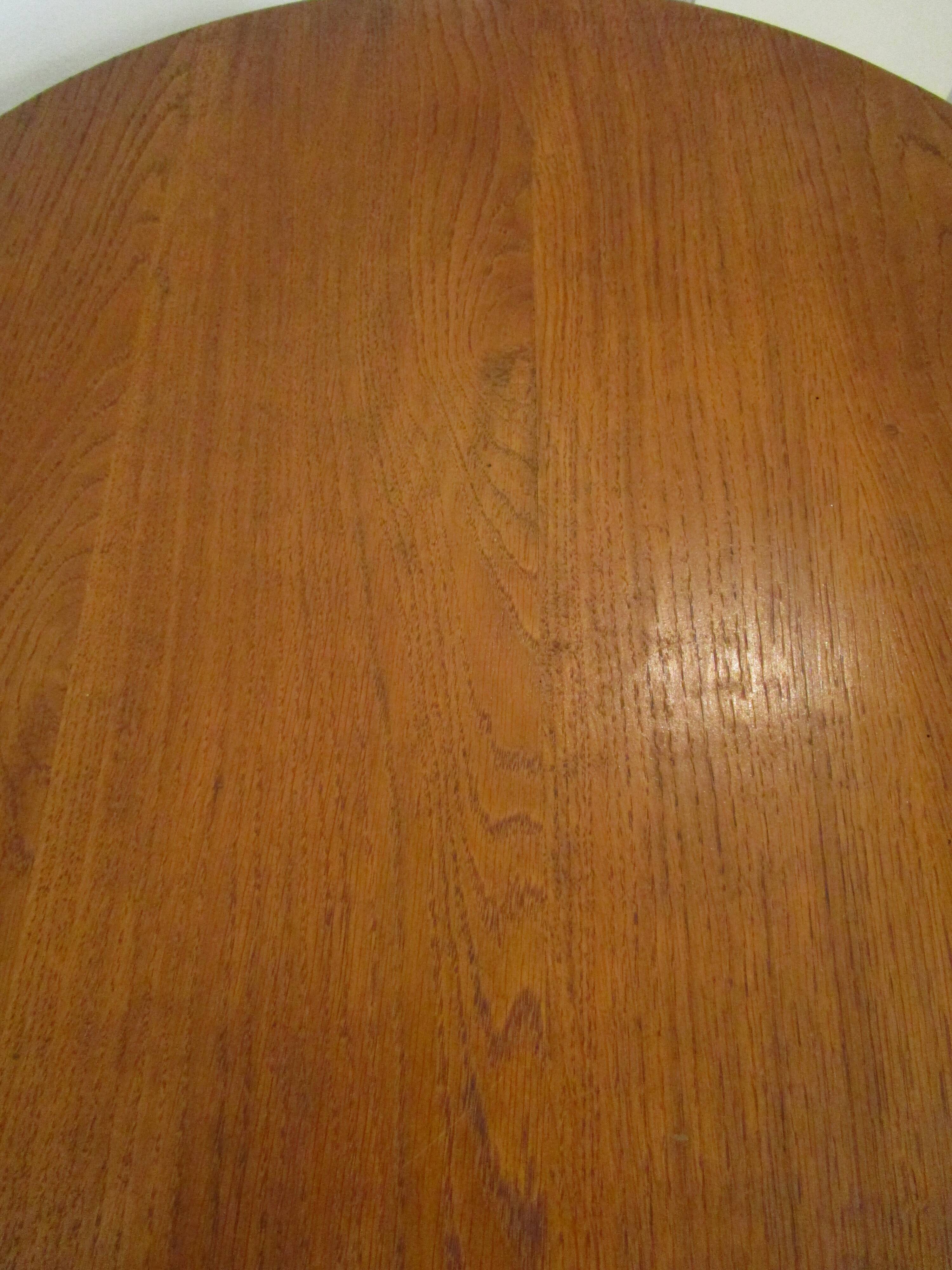 Round coffee table solid wood and vintage metal