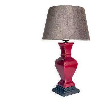 LAMPE Chic Céramique et Velours VINTAGE