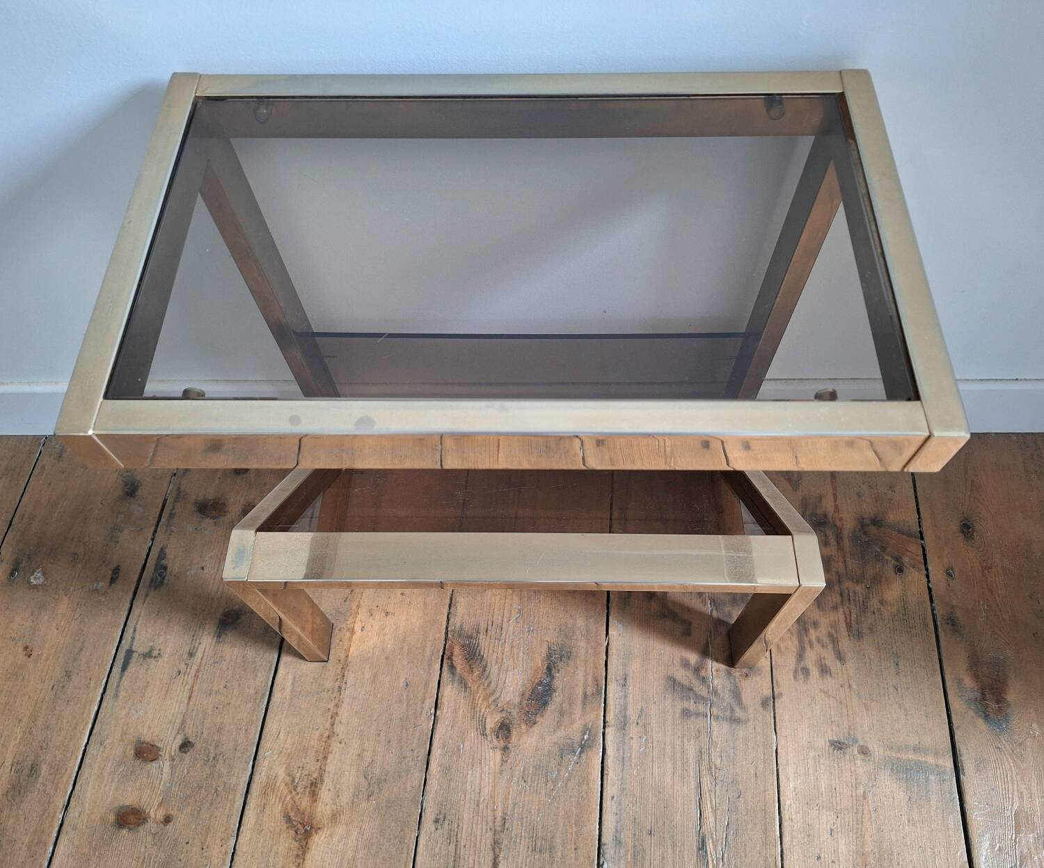 Table d’appoint vintage 23 ct, porte revues design Belgo Chrom