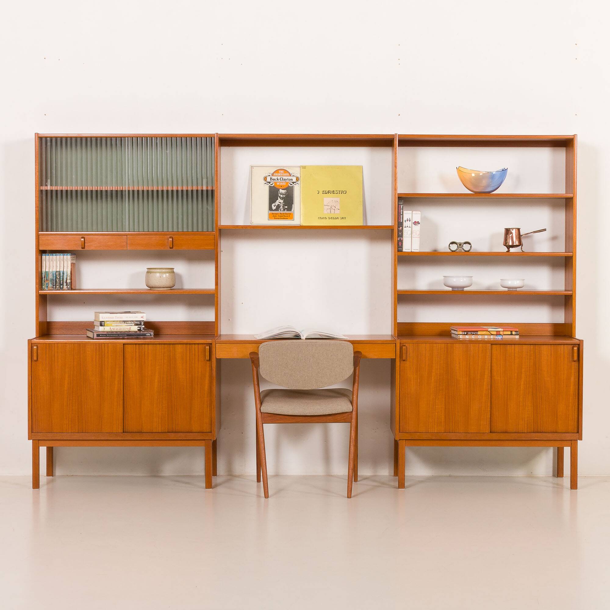 Free standing wall unit with a desk by bertil fridhagen, sweden, 1960s