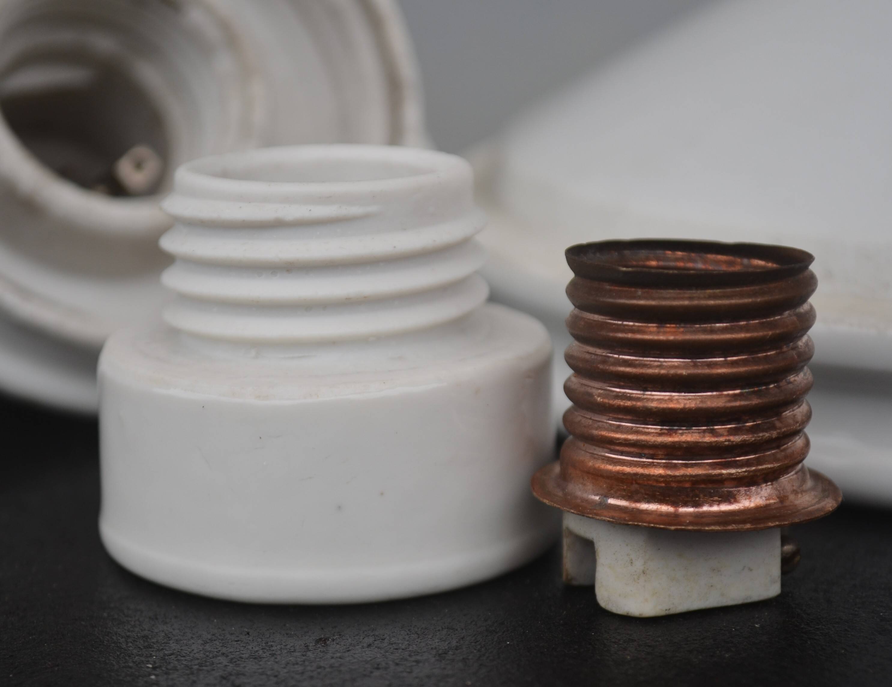 Early 1900 Industrial Mount Light Industrial Ceiling Porcelain Ceramic Lamp