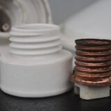 Early 1900 Industrial Mount Light Industrial Ceiling Porcelain Ceramic Lamp