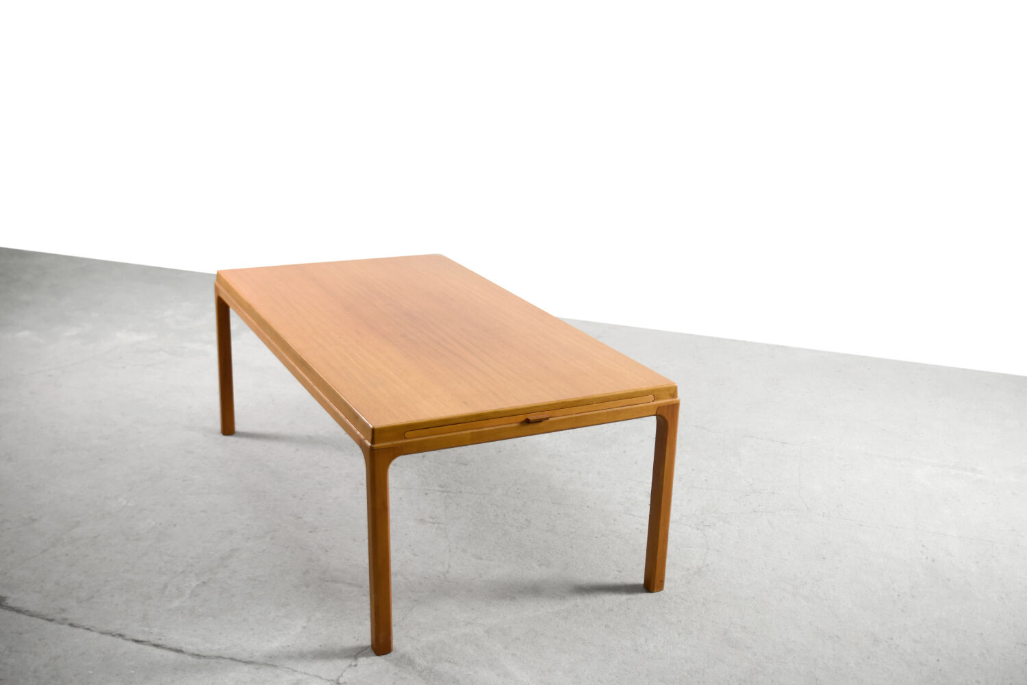 Mid-Century Modern Oak Coffee Table with Pull-Out Black Tops, 1960s