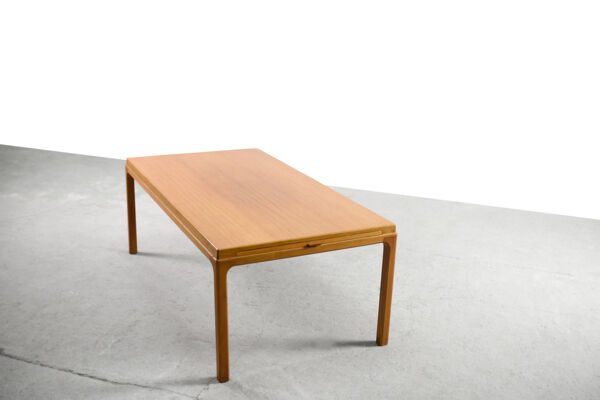 Table Basse moderne En Chêne Du milieu Du Siècle Avec Dessus Noirs Coulissants, Années 1960