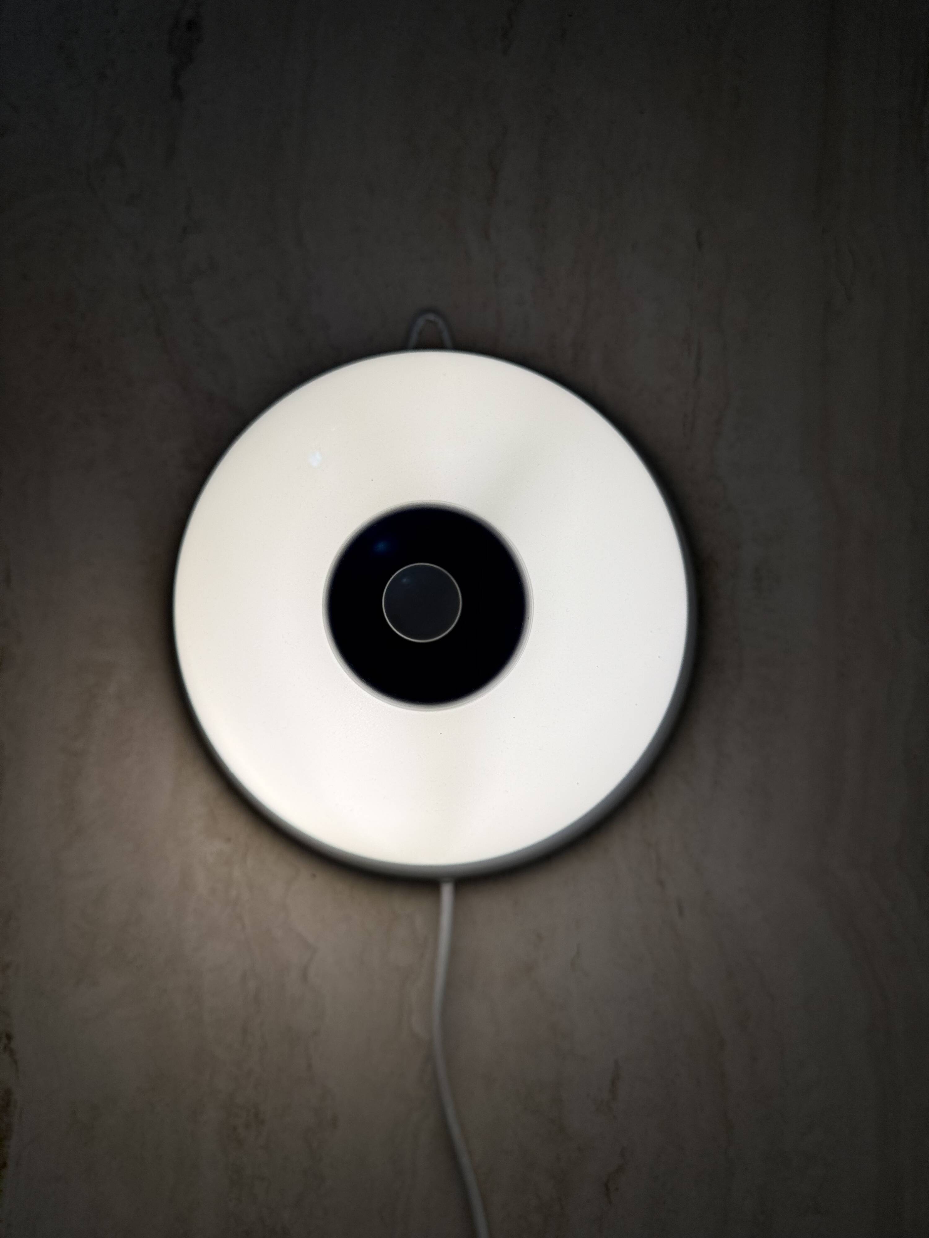 Vintage glass blue and white wall lamp sconce , 1970s