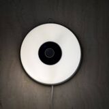 Vintage glass blue and white wall lamp sconce , 1970s