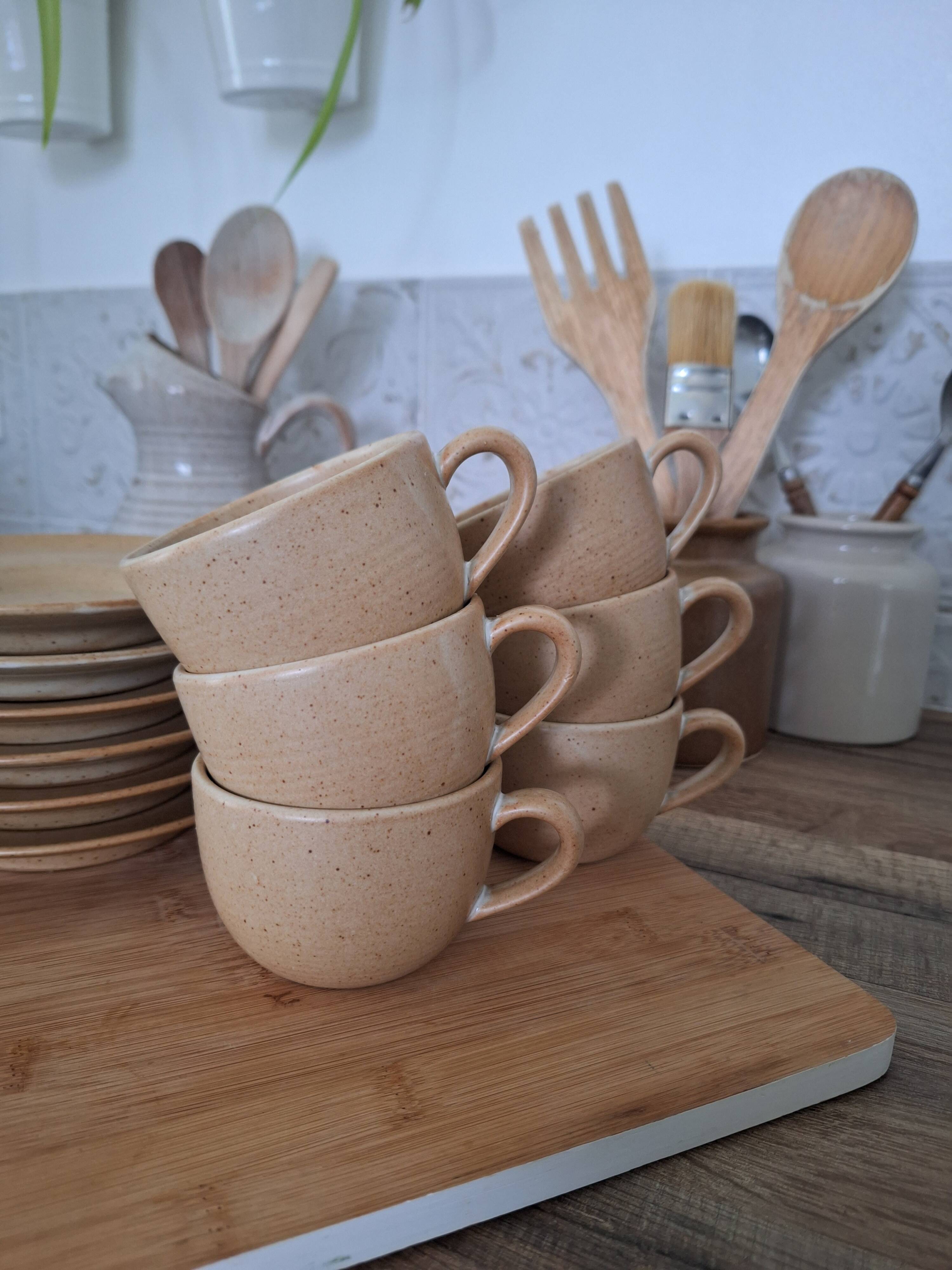 Vintage village stoneware mugs