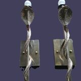 Paire d'appliques murales Cobra lourdes