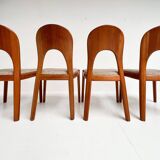Set of 4 Niels Koefoed chairs cream, 1960s